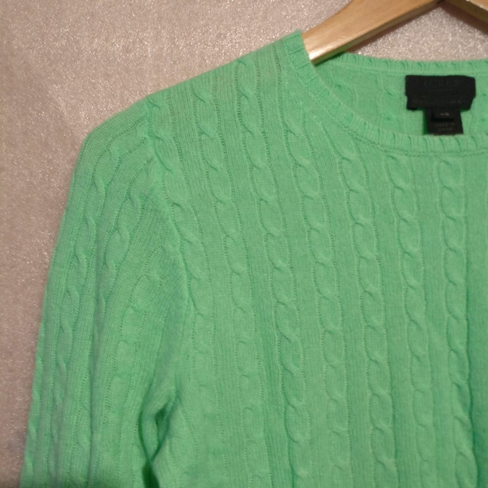 J. CREW COLLECTION Neon 100%CASHMERE L/Sleeve Sweater Knit , XS with MEASUREMENT